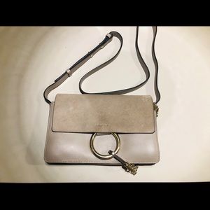 Chloe Faye small motty gray crossbody bag